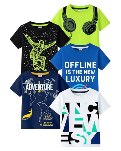 Kuchipoo Boys Regular Fit Half Sleeves Cotton T-Shirts (KUC-TSHRT-577, 2-3 Years, Multi…