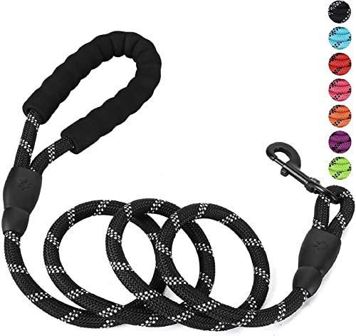 Petology Dog Leash 4FT Long, 1cm Thick Reflective Heavy Duty Rope with Anti-Slip Padded…