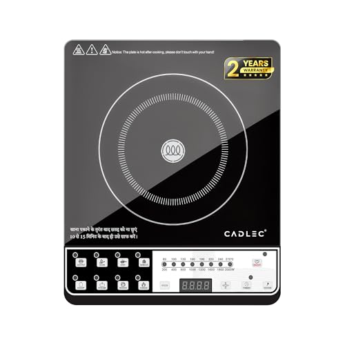 Cadlec CookEase 2000W Induction Cooktop | 8 Cooking Modes, Auto Shut-Off, Over-Heat Pro…