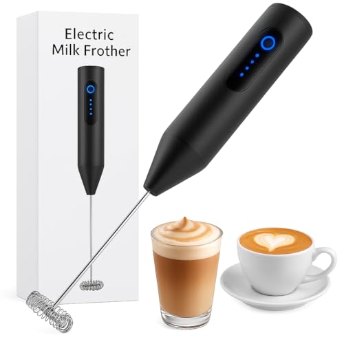 Bonsenkitchen Rechargeable Milk Frother & Coffee Whisker with Dual Spring Tech |Coffee…