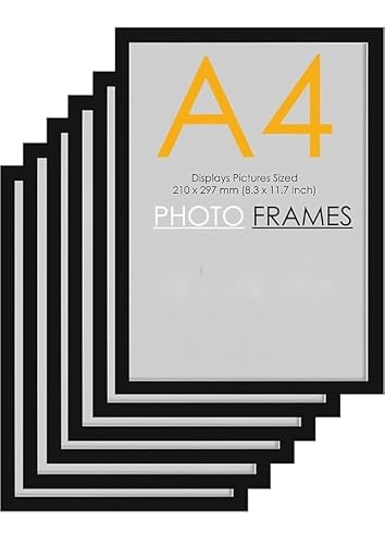 A4 Size Photo Frames – Wall & Tabletop Display, Lightweight Black Frame Khali Frame /A4…