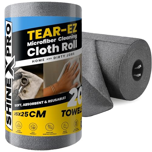ShineXPro Microfiber Cleaning Cloth Roll, 20Pcs, 4000 Times Washable - 10X Cheaper Than…