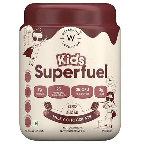 Wellbeing Nutrition Kids Superfuel 7+years |Zero Added Sugar |9g Milk Protein Isolate, 23 V…