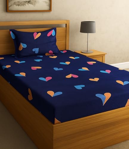 DECORUM Glace Cotton Single Bedsheet with 1 Pillow Cover | Soft, Durable, Lightweight &…
