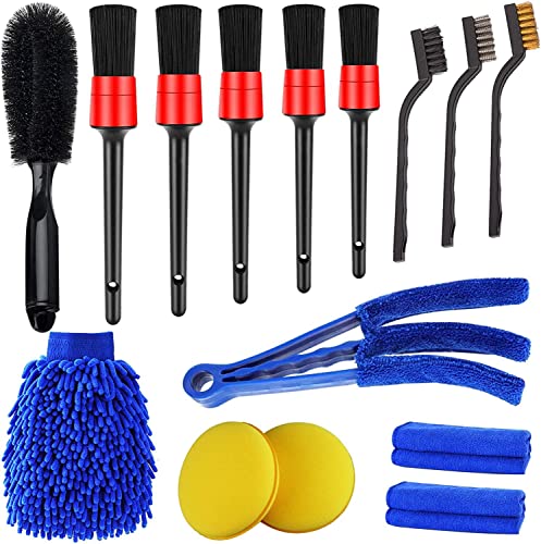 15 Pcs Car Cleaning Tool Kit | Interior & Exterior Auto Detailing Brush Set for Wheels,…