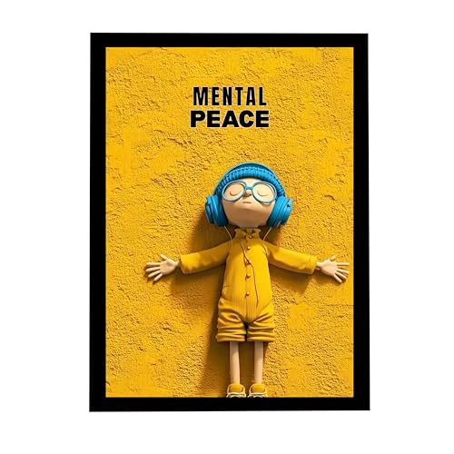 MIRA MEST Mental Health Wall Decor – “Mental Peace” Motivational Poster Frame | Aesthet…