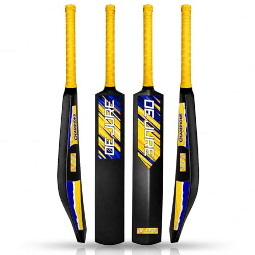 De Jure Fitness Plastic Tennis Cricket Bat Full Size 35 x 4.5 Inch | 900g Lightweight C…
