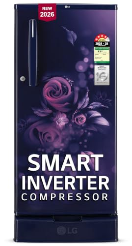 LG 185 L, 4 Star, Smart Inverter, Direct Cool Single Door Refrigerator (GLD1945ZOBE, Bl…