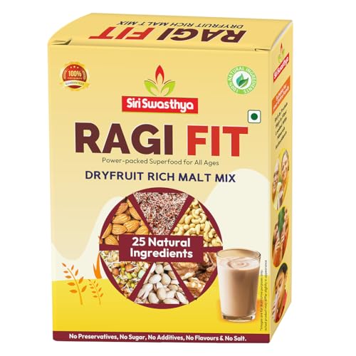 siri swasthya ragi malt mix 500g | dry fruits nutrition drink | 25 natural ingredients | no…