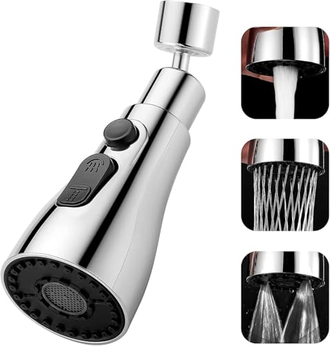 SHAMLILA 360° Rotating Kitchen Tap Extender, Flexible Faucet Attachment with 2/3 Mode S…