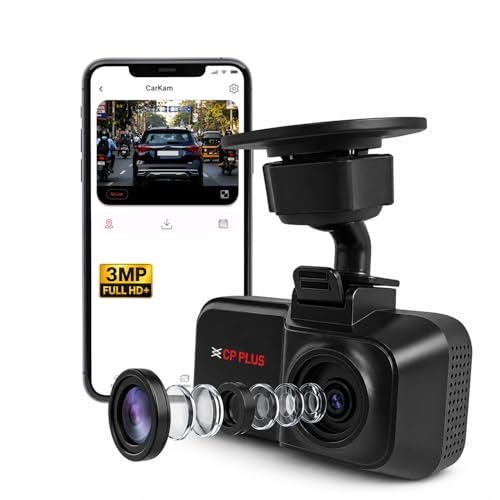 CP PLUS Dash Cam for Car CP-W310 | 2K 3MP Full HD+ Single Channel Dashcam | 1296P Recor…