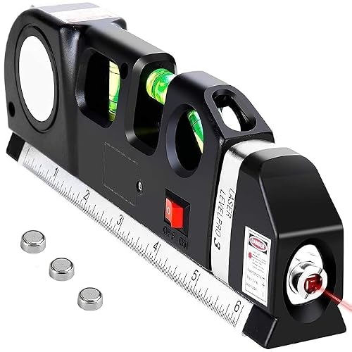 Pihuza Laser Level Tool with Spirit Level & Measuring Scale