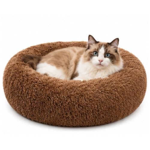 Govind Enterprises Premium Small Dog & Cat Bed, Calming Plush Round Pet Bed with Raised…