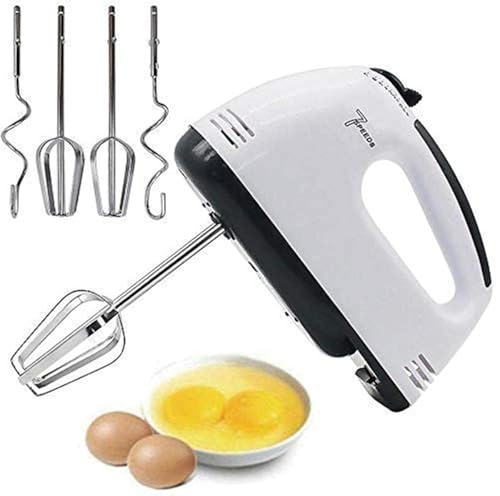 Kishwark Electric Hand Mixer for Kitchen | Handheld Cake Blender with Four Stainless St…
