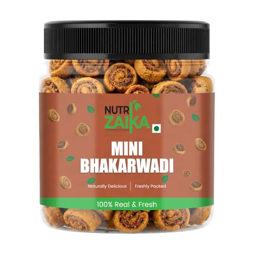 NUTRIZAIKA Bhakarwadi 1kg | Healthy Snacks for Adults & Kids | Gluten Free | Crunchy an…