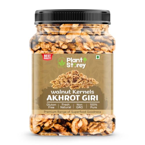 PLANT STOREY 100% Natural Raw Walnut Kernels (2-3pcs) 500gm Jar Pack| Premium Akrot Gir…