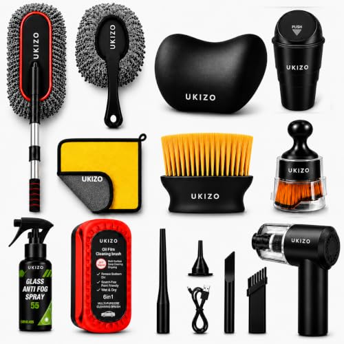 10 PCS Car Cleaning Kit Combo with Portable Car Vacuum Cleaner | Car Memory Foam Pillow…