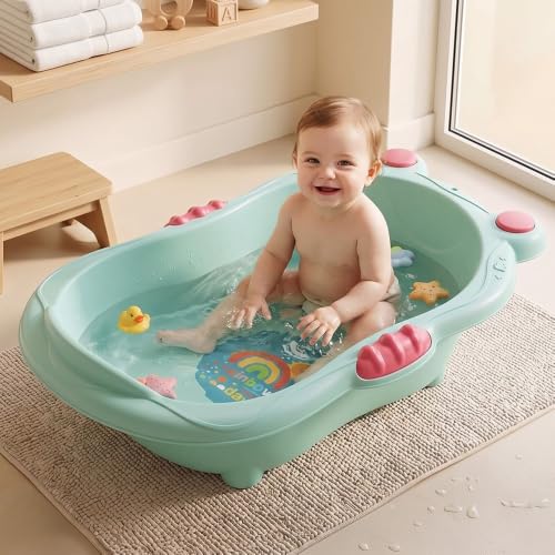 StarAndDaisy Baby Bath Tub for 0-5 Years, Spacious Baby Bathtub with Smooth Rounded Edg…